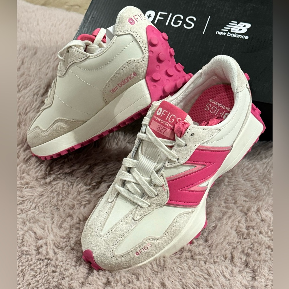Figs New balance 327 F*cking pink size 7 1/2 new with box